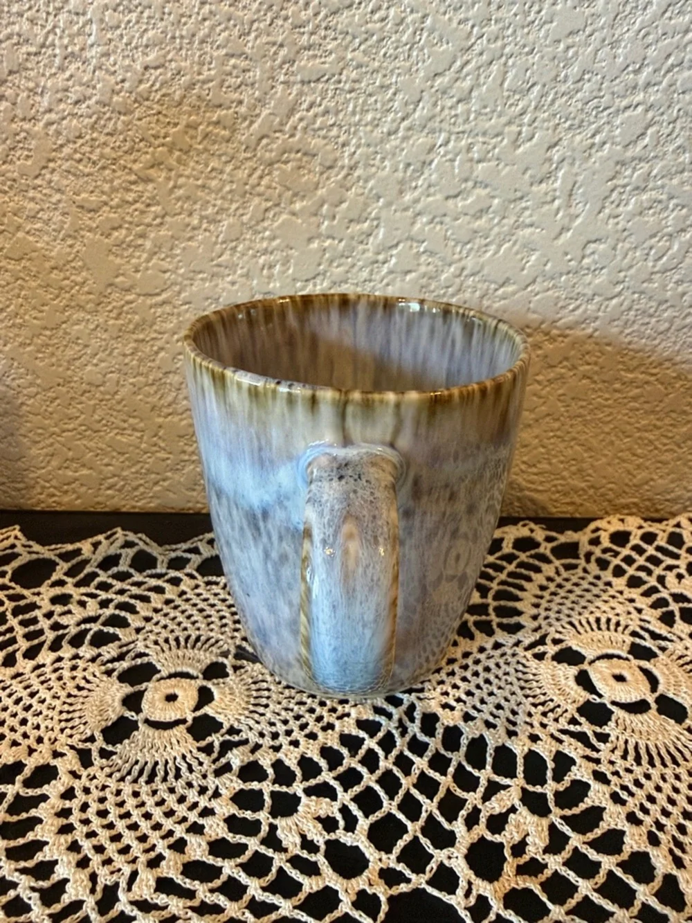 Crate&Barrel Julo Blue & Brown Reactive Glaze Stoneware Mug